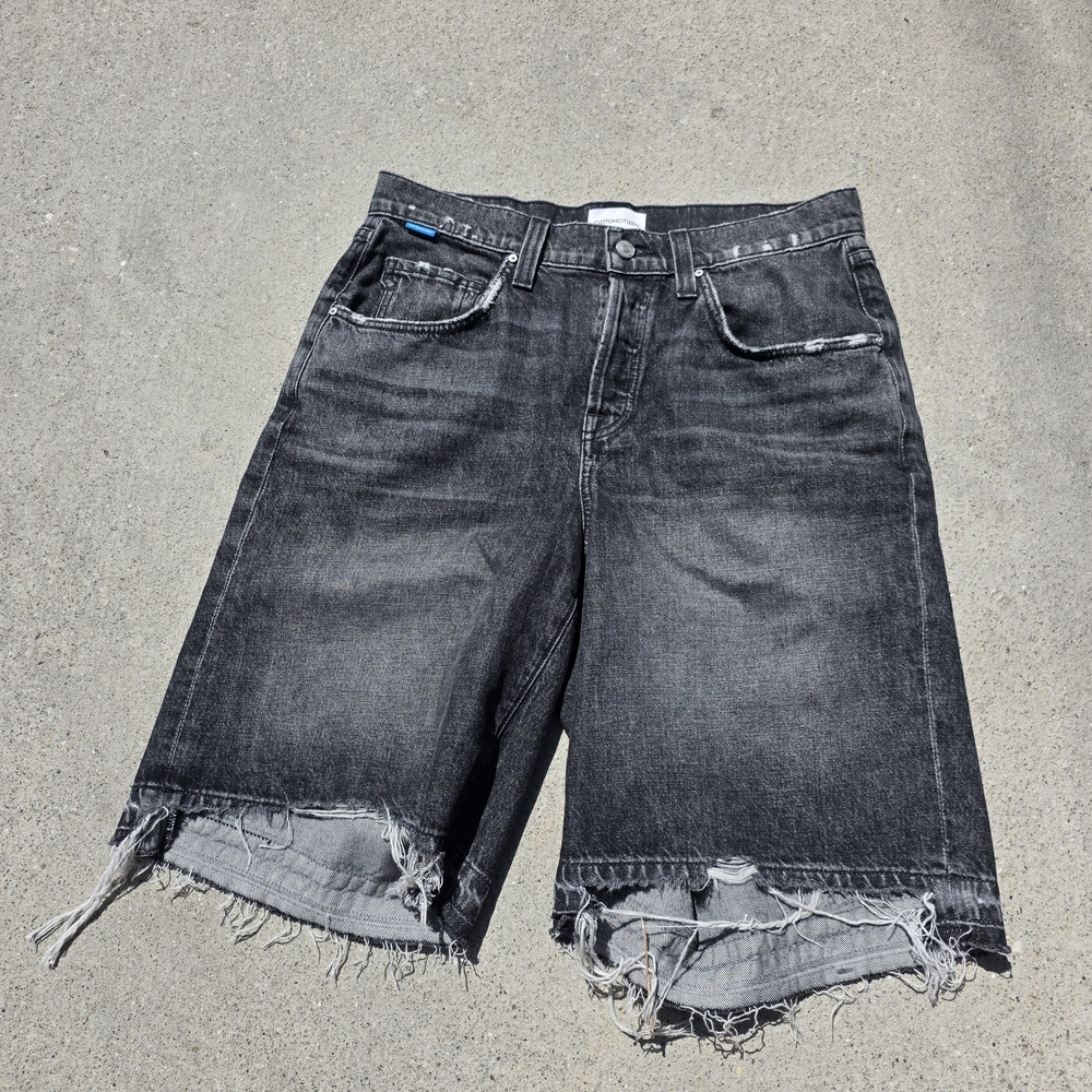 Cotton Citizen Black Washed Denim Shorts